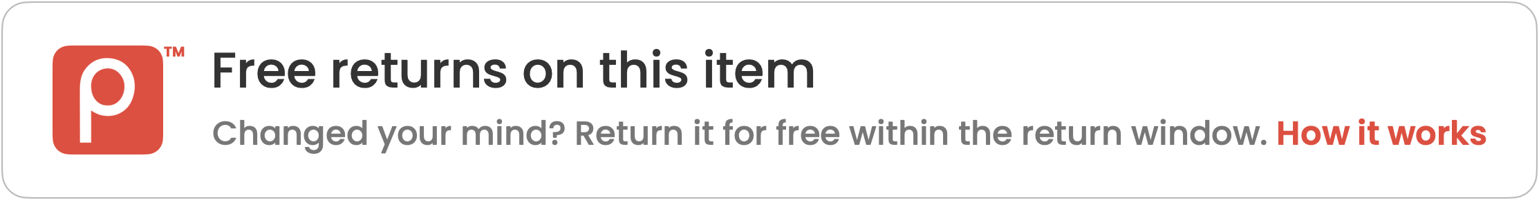 Free returns on this item